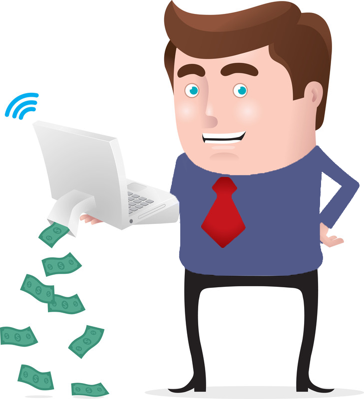 A affiliate marketer making lots of money from his computer!